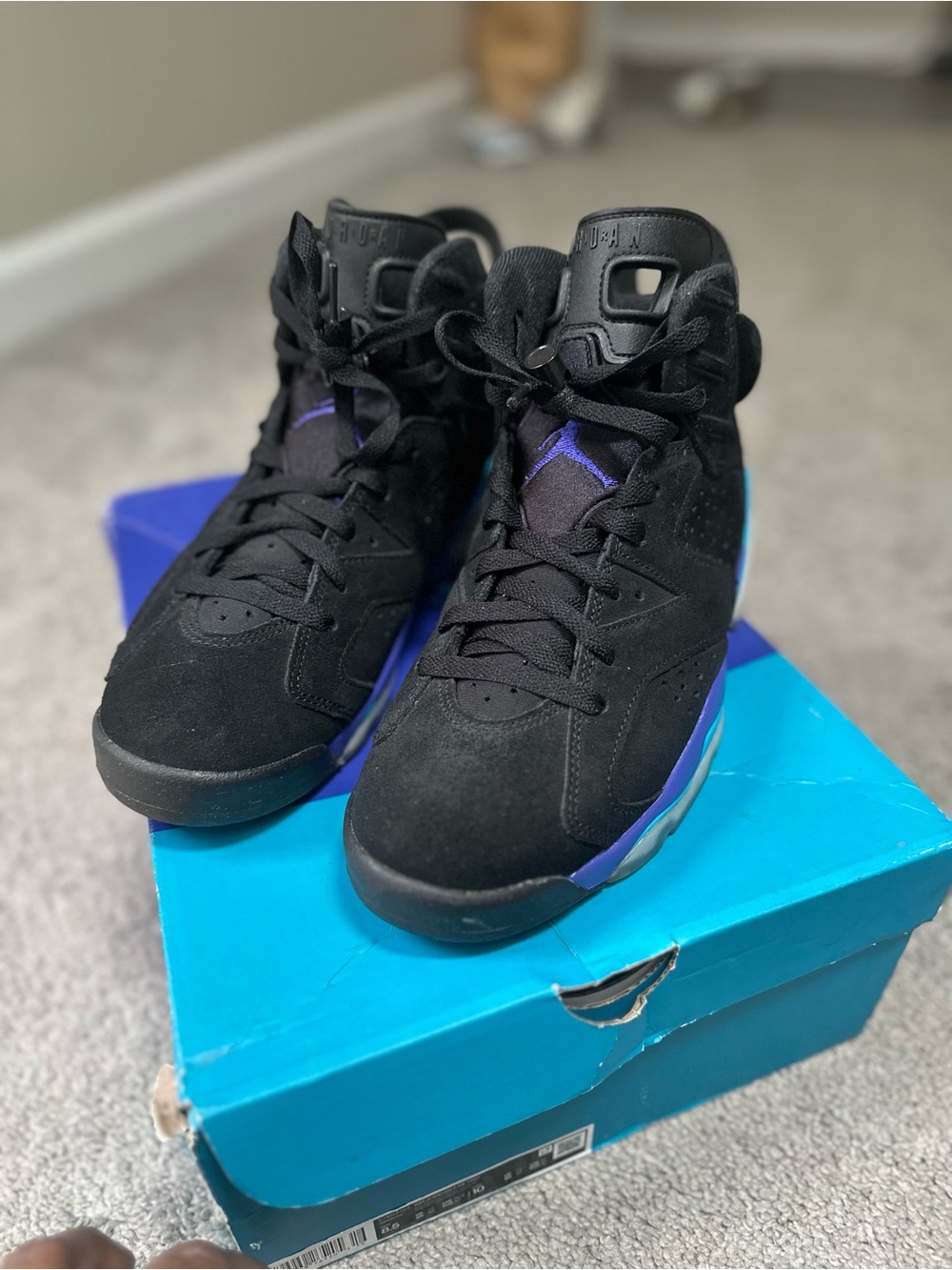 Jordan Retro 6 “Aqua” Black & Purple High-Top Sneakers